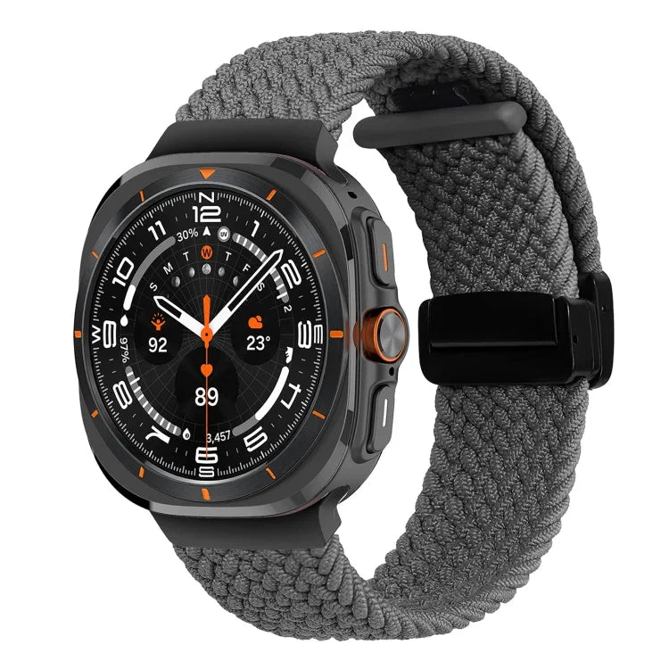 For Samsung Galaxy Watch Ultra 47mm Fold Magnetic Buckle Braided Watch Band