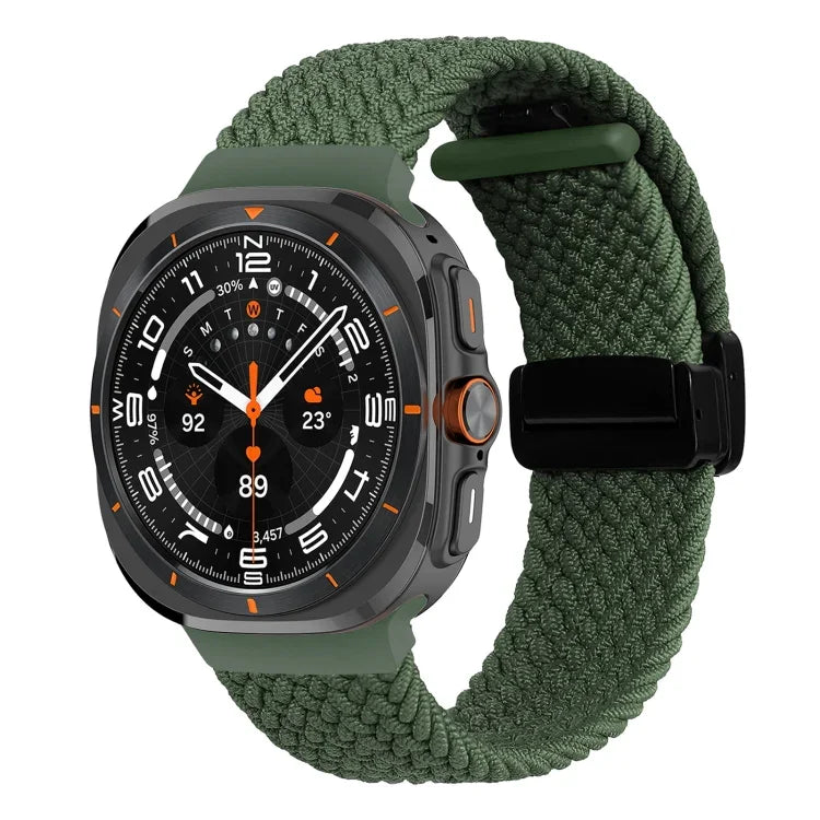 For Samsung Galaxy Watch Ultra 47mm Fold Magnetic Buckle Braided Watch Band
