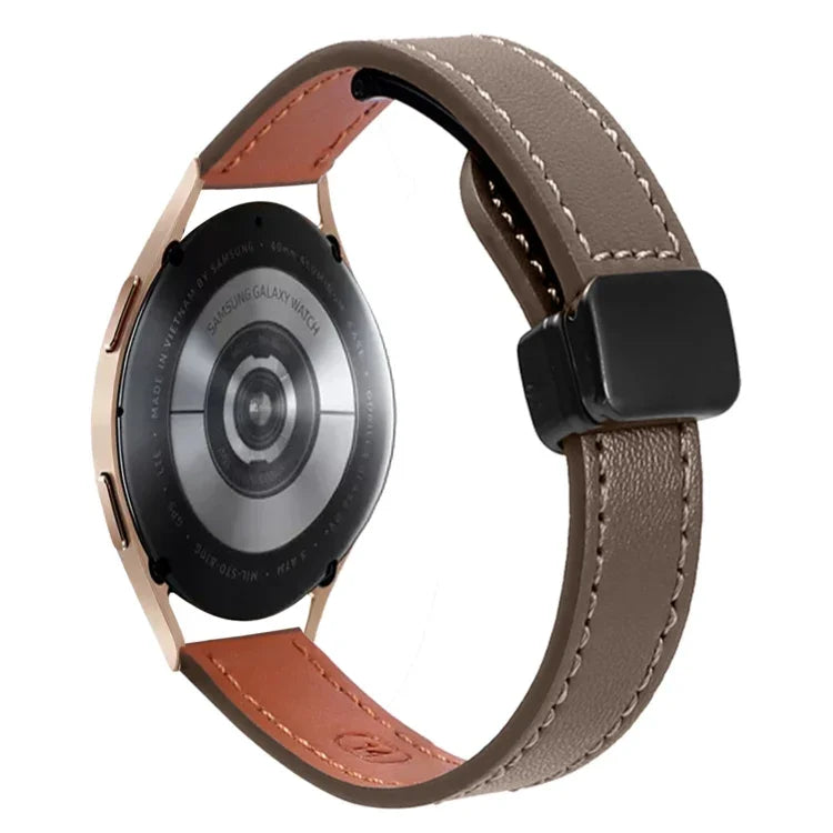Slim Magnetic Buckle 20mm Microfiber Leather Watch Band, For Samsung Galaxy Watch 4  40 / 44mm, For Samsung Galaxy Watch 4 Classic 42 / 46mm