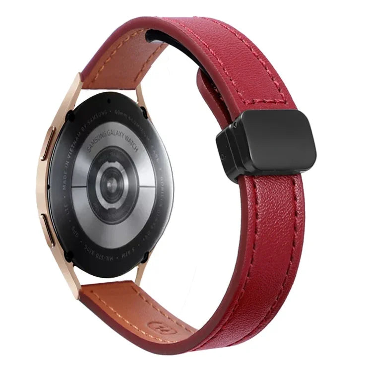 Slim Magnetic Buckle 20mm Microfiber Leather Watch Band, For Samsung Galaxy Watch 4  40 / 44mm, For Samsung Galaxy Watch 4 Classic 42 / 46mm