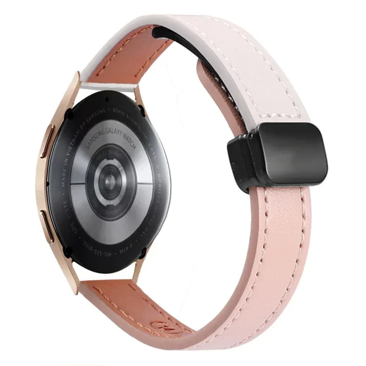 Slim Magnetic Buckle 20mm Microfiber Leather Watch Band, For Samsung Galaxy Watch 4  40 / 44mm, For Samsung Galaxy Watch 4 Classic 42 / 46mm