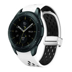 Two Color Magnetic Folding Silver Buckle Silicone Watch Band, For Samsung Galaxy Watch 3 41mm, For Samsung Galaxy Watch Active, For Samsung Galaxy Watch 42mm, For Samsung Gear S2 Classic