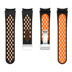 Two Color Magnetic Folding Silver Buckle Silicone Watch Band, For Samsung Galaxy Watch 3 41mm, For Samsung Galaxy Watch Active, For Samsung Galaxy Watch 42mm, For Samsung Gear S2 Classic