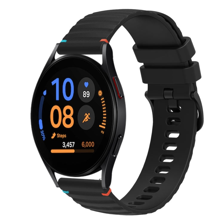 Wavy Dotted Stitched 20mm Silicone Watch Band, For Samsung Galaxy Watch FE 40mm, For Samsung Galaxy Watch 7 40 / 44mm, For Samsung Galaxy Watch 6  Cassic 43 / 47mm, For Samsung Galaxy Watch 6 40 / 44mm