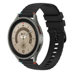 Wavy Dotted Stitched 20mm Silicone Watch Band, For Samsung Galaxy Watch 5 40 / 44mm, For Samsung Galaxy Watch 5 Pro 45mm, For Samsung Galaxy Watch 4 40 / 44mm, For Samsung Galaxy Watch 4 Classic 42 / 46mm