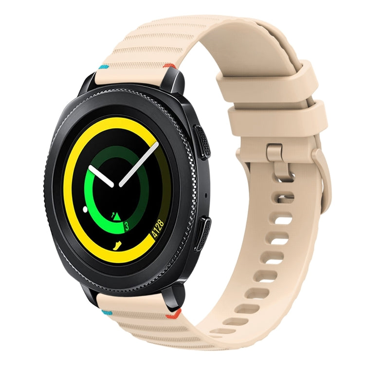 Wavy Dotted Stitched 20mm Silicone Watch Band, For Samsung Galaxy Gear Sport, For Samsung Galaxy Watch Active 2, For Samsung Galaxy Watch3 41mm, For Samsung Galaxy Watch Active