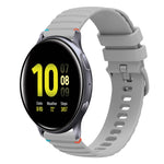 Wavy Dotted Stitched 20mm Silicone Watch Band, For Samsung Galaxy Gear Sport, For Samsung Galaxy Watch Active 2, For Samsung Galaxy Watch3 41mm, For Samsung Galaxy Watch Active