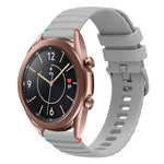 Wavy Dotted Stitched 20mm Silicone Watch Band, For Samsung Galaxy Gear Sport, For Samsung Galaxy Watch Active 2, For Samsung Galaxy Watch3 41mm, For Samsung Galaxy Watch Active