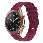 Wavy Dotted Stitched 20mm Silicone Watch Band, For Samsung Galaxy Gear Sport, For Samsung Galaxy Watch Active 2, For Samsung Galaxy Watch3 41mm, For Samsung Galaxy Watch Active