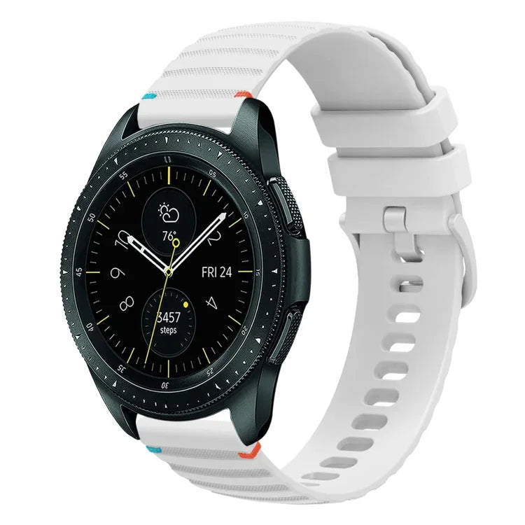 Wavy Dotted Stitched 20mm Silicone Watch Band, For Samsung Galaxy Watch 42mm, For Samsung Gear S2 Classic