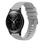 Wavy Dotted Stitched 20mm Silicone Watch Band, For Samsung Galaxy Watch 42mm, For Samsung Gear S2 Classic