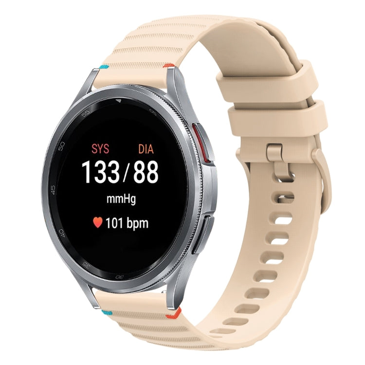 Wavy Dotted Stitched 20mm Silicone Watch Band, For Samsung Galaxy Watch FE 40mm, For Samsung Galaxy Watch 7 40 / 44mm, For Samsung Galaxy Watch 6  Cassic 43 / 47mm, For Samsung Galaxy Watch 6 40 / 44mm