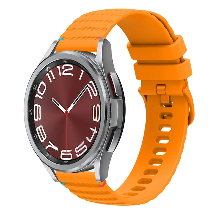 Wavy Dotted Stitched 20mm Silicone Watch Band, For Samsung Galaxy Watch FE 40mm, For Samsung Galaxy Watch 7 40 / 44mm, For Samsung Galaxy Watch 6  Cassic 43 / 47mm, For Samsung Galaxy Watch 6 40 / 44mm