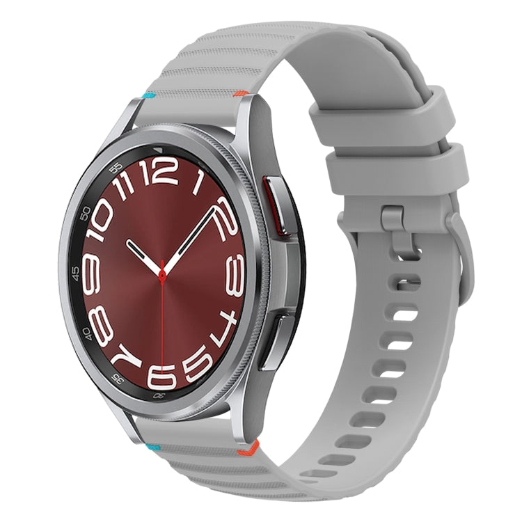 Wavy Dotted Stitched 20mm Silicone Watch Band, For Samsung Galaxy Watch FE 40mm, For Samsung Galaxy Watch 7 40 / 44mm, For Samsung Galaxy Watch 6  Cassic 43 / 47mm, For Samsung Galaxy Watch 6 40 / 44mm