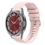 Wavy Dotted Stitched 20mm Silicone Watch Band, For Samsung Galaxy Watch FE 40mm, For Samsung Galaxy Watch 7 40 / 44mm, For Samsung Galaxy Watch 6  Cassic 43 / 47mm, For Samsung Galaxy Watch 6 40 / 44mm
