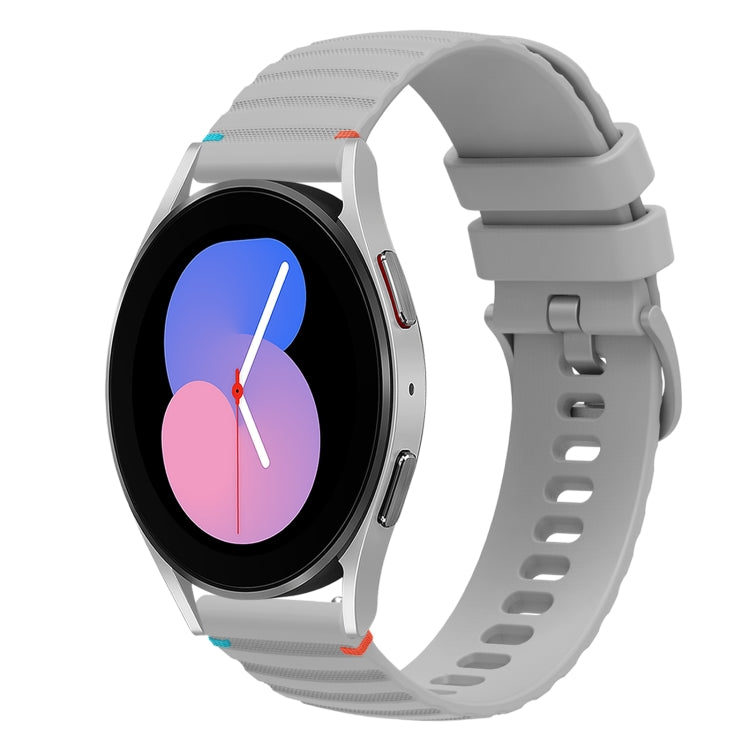 Wavy Dotted Stitched 20mm Silicone Watch Band, For Samsung Galaxy Watch 5 40 / 44mm, For Samsung Galaxy Watch 5 Pro 45mm, For Samsung Galaxy Watch 4 40 / 44mm, For Samsung Galaxy Watch 4 Classic 42 / 46mm