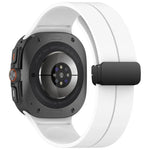 For Samsung Galaxy Watch Ultra 47mm Groove Style Folding Magnetic Buckle Silicone Watch Band