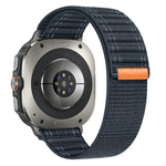 For Samsung Galaxy Watch Ultra 47mm / Ultra 2025 Sea Wave Texture Nylon Hook and Loop Fastener Watch Band
