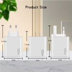 120W 3 PD Type-C Dual USB Multi Port Charger for Mobile Phones, EU Plug, EU Plug
