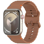 Wavy Grain Stitched Silicone Watch Band, For Apple Watch Series 9 41mm, For Apple Watch Ultra 49mm, For Apple Watch Series 8 41mm, For Apple Watch Series 8 45mm