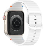 Wavy Grain Stitched Silicone Watch Band, For Apple Watch SE 2022 40mm, For Apple Watch SE 2022 44mm, For Apple Watch Series 7 41mm, For Apple Watch Series 7 45mm