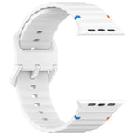 Wavy Grain Stitched Silicone Watch Band, For Apple Watch SE 2022 40mm, For Apple Watch SE 2022 44mm, For Apple Watch Series 7 41mm, For Apple Watch Series 7 45mm