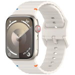 Wavy Grain Stitched Silicone Watch Band, For Apple Watch SE 2022 40mm, For Apple Watch SE 2022 44mm, For Apple Watch Series 7 41mm, For Apple Watch Series 7 45mm