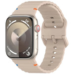 Wavy Grain Stitched Silicone Watch Band, For Apple Watch SE 2022 40mm, For Apple Watch SE 2022 44mm, For Apple Watch Series 7 41mm, For Apple Watch Series 7 45mm