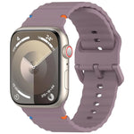 Wavy Grain Stitched Silicone Watch Band, For Apple Watch SE 2022 40mm, For Apple Watch SE 2022 44mm, For Apple Watch Series 7 41mm, For Apple Watch Series 7 45mm