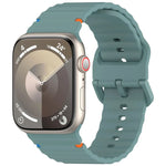 Wavy Grain Stitched Silicone Watch Band, For Apple Watch Series 6 40mm, For Apple Watch Series 6 44mm, For Apple Watch Series 5 44mm, For Apple Watch Series 5 40mm