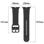 Wavy Grain Stitched Silicone Watch Band, For Apple Watch SE 2022 40mm, For Apple Watch SE 2022 44mm, For Apple Watch Series 7 41mm, For Apple Watch Series 7 45mm