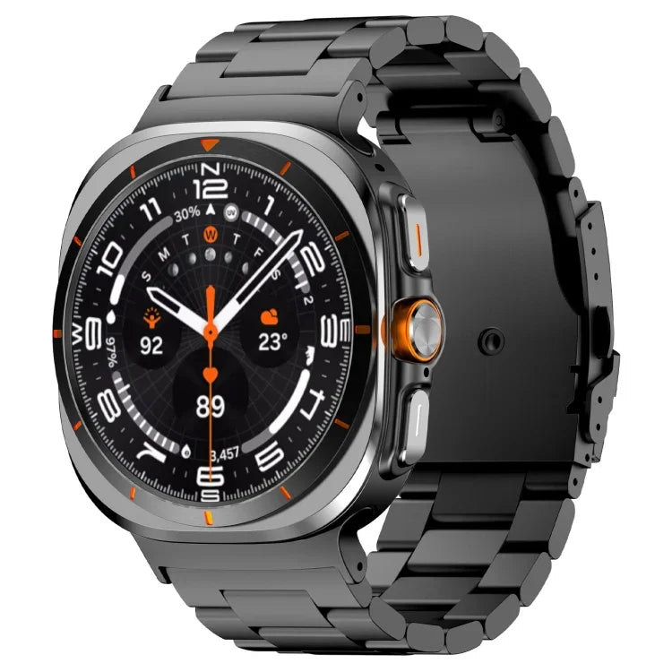 For Samsung Galaxy Watch Ultra 47mm Three Beads Titanium Alloy Metal Watch Band