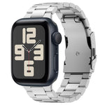 Three Beads Titanium Alloy Metal Watch Band, For Apple Watch Series 10 46mm, For Apple Watch Series 10 42mm, For Apple Watch SE 2023 44mm, For Apple Watch SE 2023 40mm, For Apple Watch Ultra 2 49mm, For Apple Watch Series 9 45mm                        ...