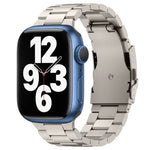 Three Beads Titanium Alloy Metal Watch Band, For Apple Watch Series 7 41mm, For Apple Watch Series 7 45mm, For Apple Watch Series 6 40mm, For Apple Watch Series 6 44mm, For Apple Watch Series 5 44mm, For Apple Watch Series 5 40mm                       ...