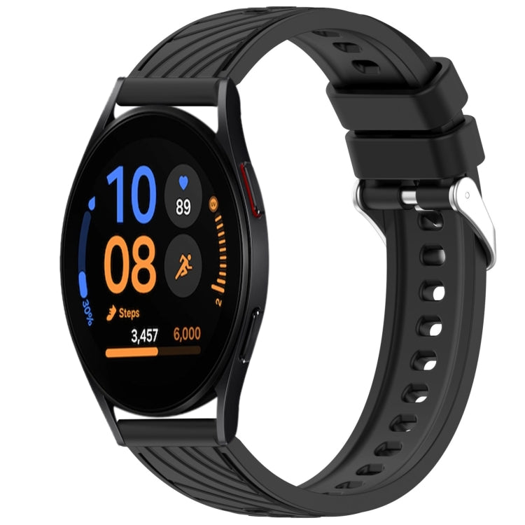 Stripe Texture Silicone 20mm Watch Band, For Samsung Galaxy Watch FE 40mm, For Samsung Galaxy Watch 7 44mm, For Samsung Galaxy Watch 7 40mm, For Samsung Galaxy Watch 6 Classic 47mm