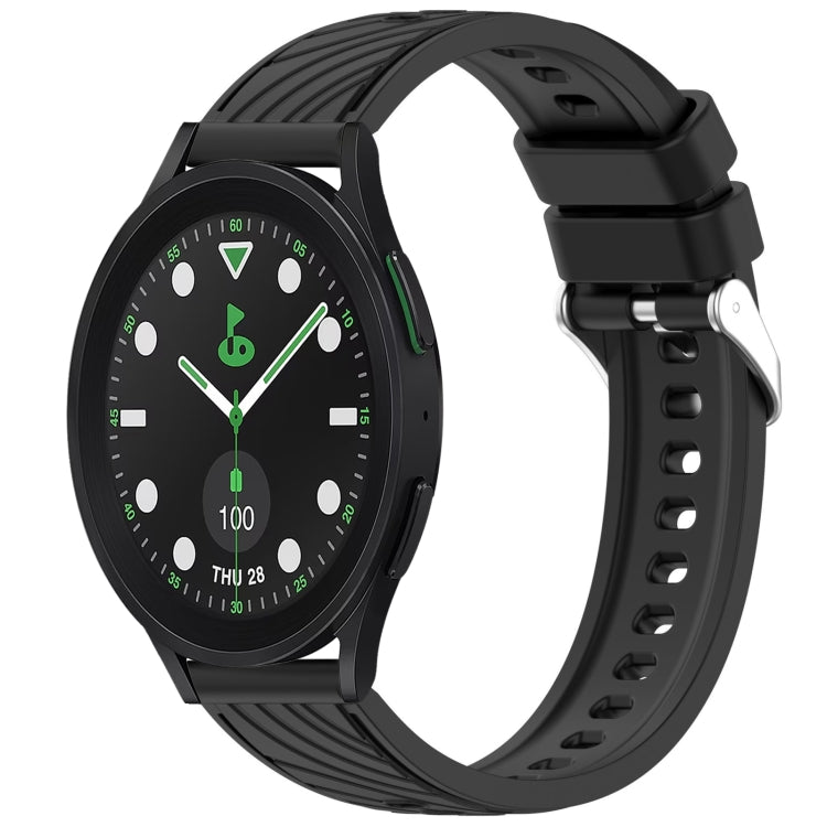 Stripe Texture Silicone 20mm Watch Band, For Samsung Galaxy Watch 6 44mm, For Samsung Galaxy Watch 6 40mm, For Samsung Galaxy Watch 6 Classic 43mm, For Samsung Galaxy Watch5 Pro Golf Edition