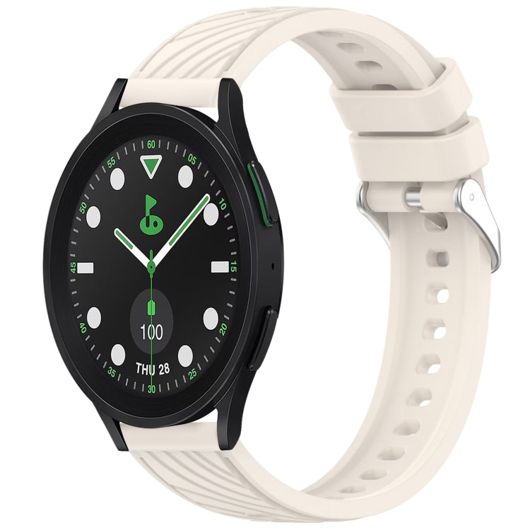 Stripe Texture Silicone 20mm Watch Band, For Samsung Galaxy Watch 6 44mm, For Samsung Galaxy Watch 6 40mm, For Samsung Galaxy Watch 6 Classic 43mm, For Samsung Galaxy Watch5 Pro Golf Edition