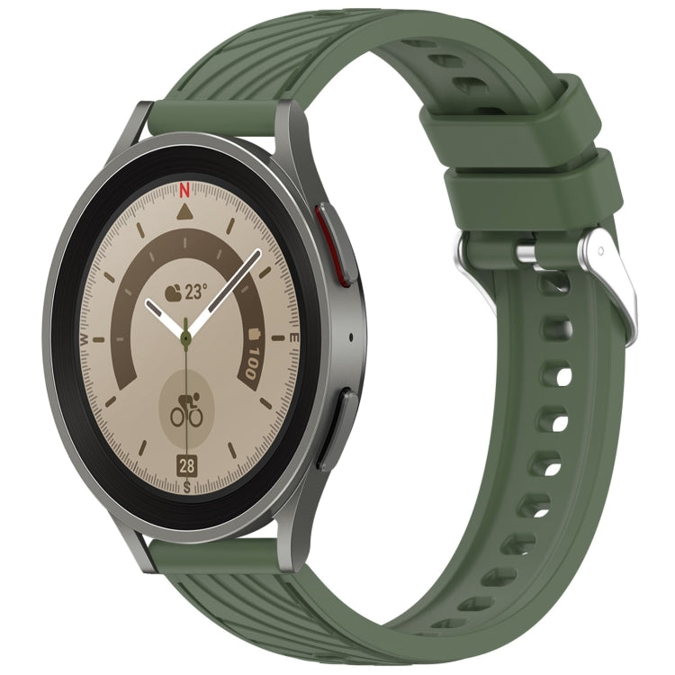 Stripe Texture Silicone 20mm Watch Band, For Samsung Galaxy Watch5 Golf Edition, For Samsung Galaxy Watch 5  44mm, For Samsung Galaxy Watch 5 Pro  45mm, For Samsung Galaxy Watch 5  40mm
