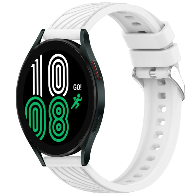 Stripe Texture Silicone 20mm Watch Band, For Samsung Galaxy Watch 4 44mm, For Samsung Galaxy Watch 4 40mm, For Samsung  Galaxy Watch 4 Classic 46mm, For Samsung  Galaxy Watch 4 Classic 42mm