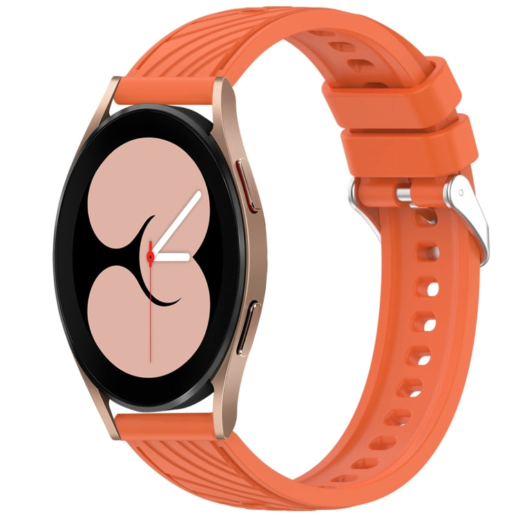 Stripe Texture Silicone 20mm Watch Band, For Samsung Galaxy Watch 4 44mm, For Samsung Galaxy Watch 4 40mm, For Samsung  Galaxy Watch 4 Classic 46mm, For Samsung  Galaxy Watch 4 Classic 42mm