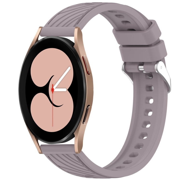 Stripe Texture Silicone 20mm Watch Band, For Samsung Galaxy Watch 4 44mm, For Samsung Galaxy Watch 4 40mm, For Samsung  Galaxy Watch 4 Classic 46mm, For Samsung  Galaxy Watch 4 Classic 42mm