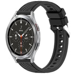 Stripe Texture Silicone 20mm Watch Band, For Samsung Galaxy Watch 4 44mm, For Samsung Galaxy Watch 4 40mm, For Samsung  Galaxy Watch 4 Classic 46mm, For Samsung  Galaxy Watch 4 Classic 42mm