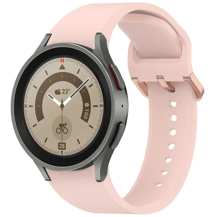 Solid Color Colorful Buckle Quick Release Silicone Watch Band, For Samsung Galaxy Watch 5 40 / 44mm, For Samsung Galaxy Watch 5 Pro, For Samsung Galaxy Watch 4 40 / 44mm, For Samsung Galaxy Watch 4 Classic 46 / 42mm