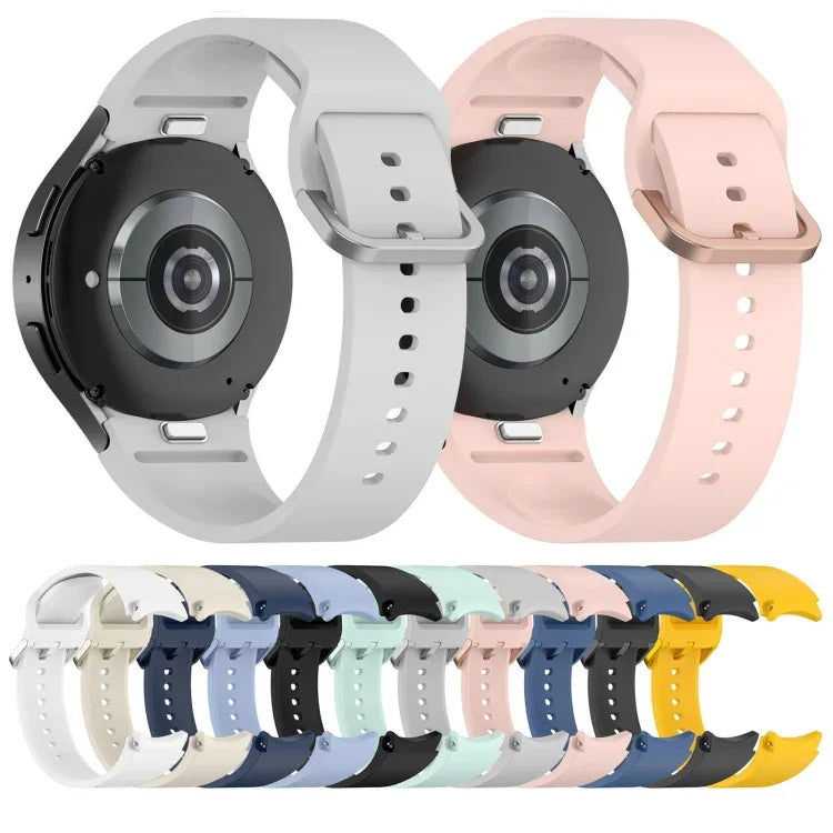 Solid Color Colorful Buckle Quick Release Silicone Watch Band, For Samsung Galaxy Watch 5 40 / 44mm, For Samsung Galaxy Watch 5 Pro, For Samsung Galaxy Watch 4 40 / 44mm, For Samsung Galaxy Watch 4 Classic 46 / 42mm