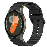Wavy Grain Stitched Quick Release Silicone Watch Band, For Samsung Galaxy Watch FE 40mm, For Samsung Galaxy Watch 7 44mm, For Samsung Galaxy Watch 7 40mm, For Samsung Galaxy Watch 6 Classic 47mm