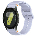 Wavy Grain Stitched Quick Release Silicone Watch Band, For Samsung Galaxy Watch FE 40mm, For Samsung Galaxy Watch 7 44mm, For Samsung Galaxy Watch 7 40mm, For Samsung Galaxy Watch 6 Classic 47mm