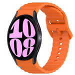 Wavy Grain Stitched Quick Release Silicone Watch Band, For Samsung Galaxy Watch 6 44mm, For Samsung Galaxy Watch 6 40mm, For Samsung Galaxy Watch 6 Classic 43mm, For Samsung Galaxy Watch 5 Pro Golf Edition