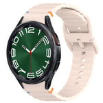 Wavy Grain Stitched Quick Release Silicone Watch Band, For Samsung Galaxy Watch FE 40mm, For Samsung Galaxy Watch 7 44mm, For Samsung Galaxy Watch 7 40mm, For Samsung Galaxy Watch 6 Classic 47mm