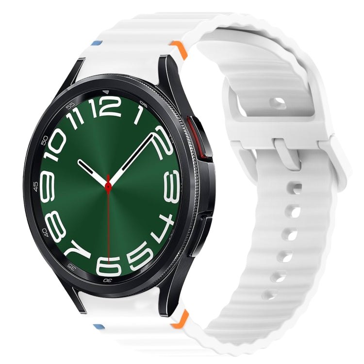 Wavy Grain Stitched Quick Release Silicone Watch Band, For Samsung Galaxy Watch FE 40mm, For Samsung Galaxy Watch 7 44mm, For Samsung Galaxy Watch 7 40mm, For Samsung Galaxy Watch 6 Classic 47mm