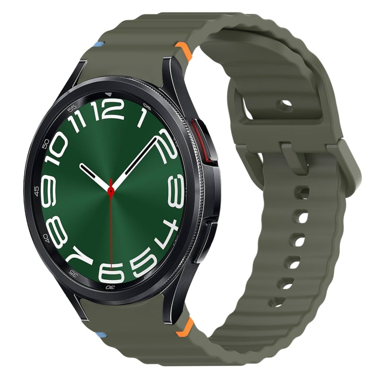 Wavy Grain Stitched Quick Release Silicone Watch Band, For Samsung Galaxy Watch FE 40mm, For Samsung Galaxy Watch 7 44mm, For Samsung Galaxy Watch 7 40mm, For Samsung Galaxy Watch 6 Classic 47mm